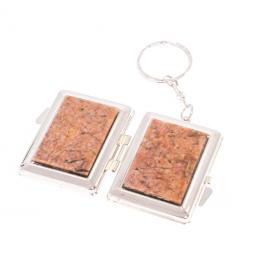 Складное зеркало брелок из камня пегматит прямоугольное