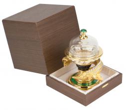 Икорница &amp;quot;Осетр&amp;quot; на малахите Златоуст