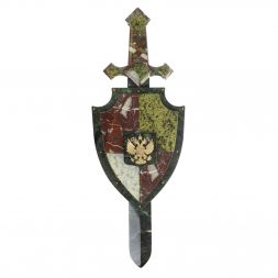 Сувенир из камня &amp;quot;Щит и меч&amp;quot; с креплением на стену