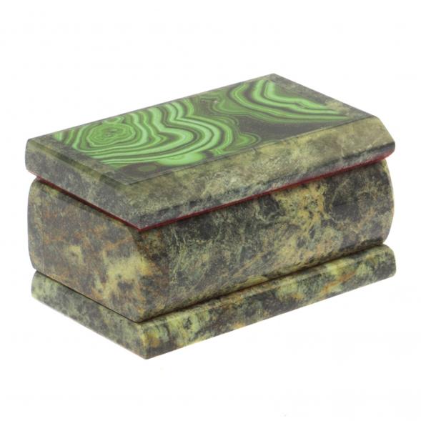 Шкатулка с иллюстрацией под малахит 10,5х6,5х5,5 см 119167