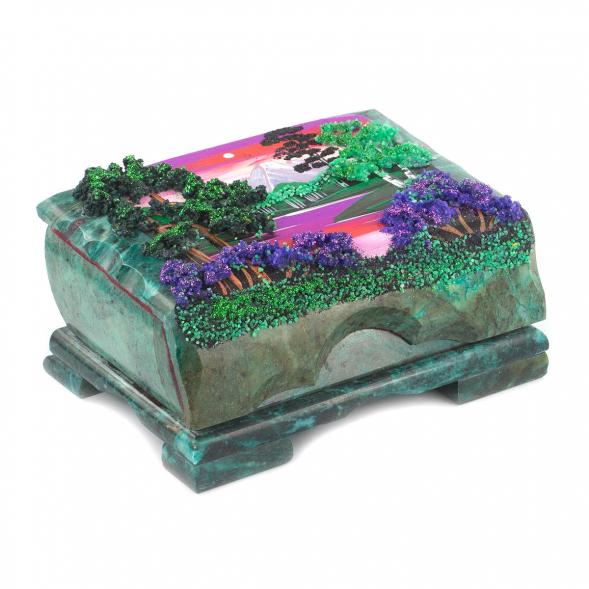 Шкатулка с расписной крышкой &amp;quot;Летний пейзаж&amp;quot; 17х11х8 см 119722