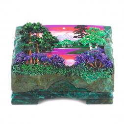Шкатулка с расписной крышкой &amp;quot;Летний пейзаж&amp;quot; 17х11х8 см