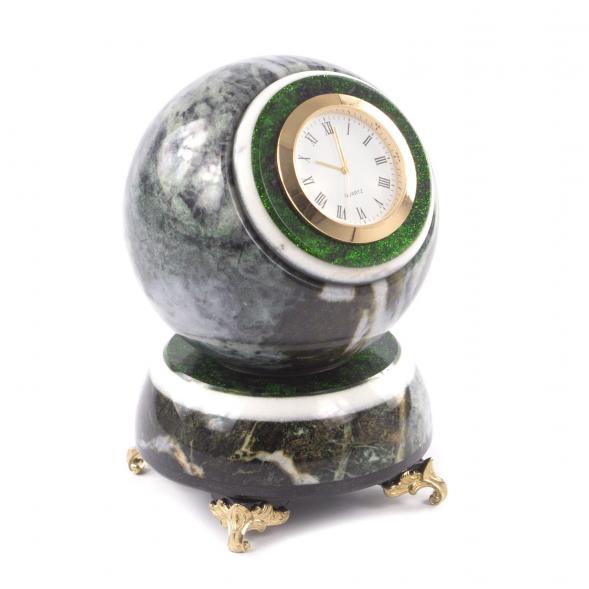 Настольные часы &amp;quot;Шар Антистресс&amp;quot; камень змеевик 9,5 см 121399