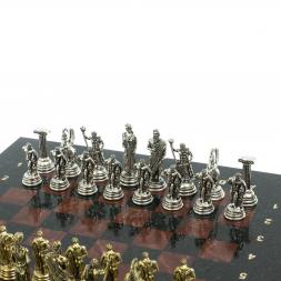 Шахматы &amp;quot;Подвиги Геракла&amp;quot; доска 28х28 см лемезит змеевик