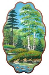 Панно овальное &amp;quot;Лето&amp;quot; 30х19 см каменная крошка