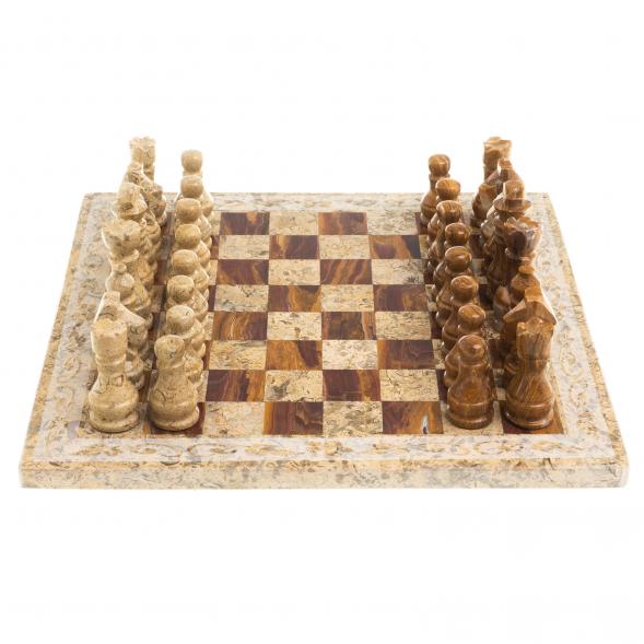 Шахматы &amp;quot;Узоры&amp;quot; доска 30х30 см оникс ракушечник 123541