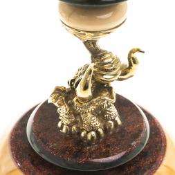 Сувенир шар антистресс из мрамора и бронзы &amp;quot;Слон&amp;quot;