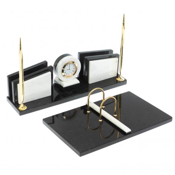 Письменный прибор &amp;quot;Фаворит&amp;quot; с календарницей камень мрамор 124555