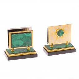 Письменный набор из малахита &amp;quot;Георгий Победоносец&amp;quot; Златоуст