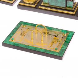 Письменный набор из малахита &amp;quot;Георгий Победоносец&amp;quot; Златоуст