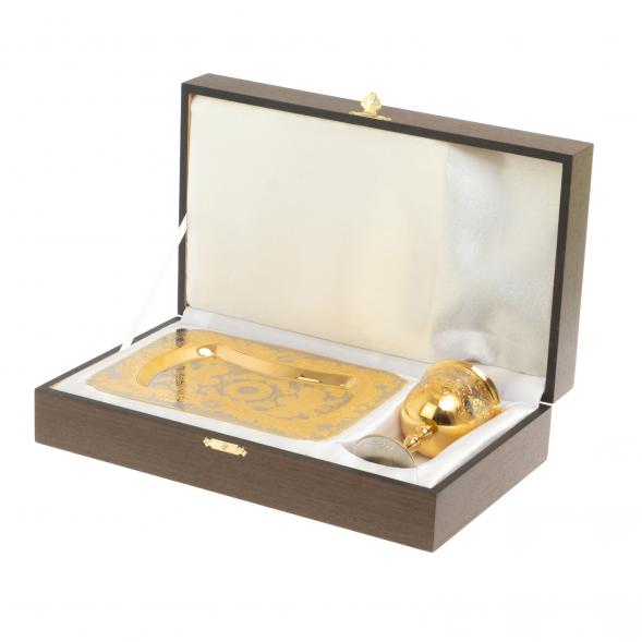 Набор коньячный &amp;quot;Эгоист&amp;quot; рюмка на тарелке Златоуст 127036