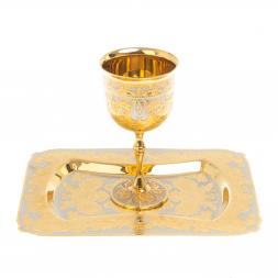 Набор коньячный &amp;quot;Эгоист&amp;quot; рюмка на тарелке Златоуст