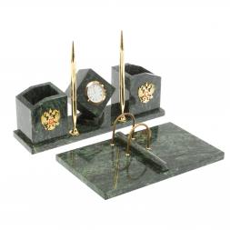 Настольный набор &amp;quot;Куб&amp;quot; из шабровского змеевика