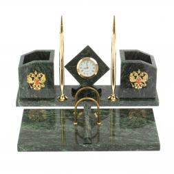 Настольный набор &amp;quot;Куб&amp;quot; из шабровского змеевика