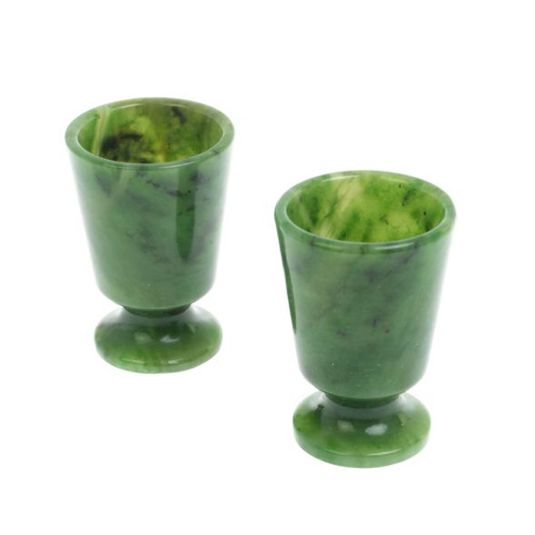 Набор рюмок из нефрита 2 шт 4х4х6 см 30 мл 128300