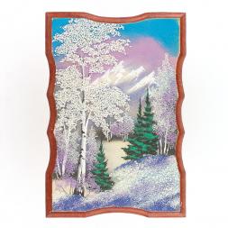 Панно прямоугольное &amp;quot;Зима&amp;quot; 27х18 см каменная крошка