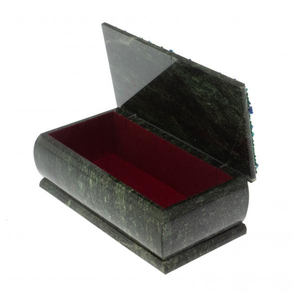 Шкатулка &amp;quot;Хозяйка медной горы. Зима&amp;quot; из змеевика 18х9х8 см 128750