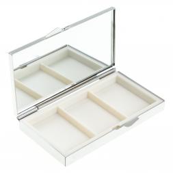 Таблетница на 3 отделения камень малахит цвет серебро