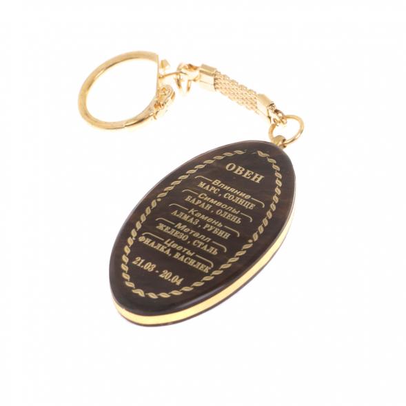 Брелок знак зодиака &amp;quot;Овен&amp;quot; камень обсидиан 123071