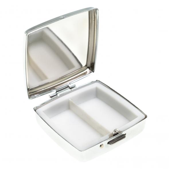 Таблетница на 2 отсека камень чароит цвет серебро 123349