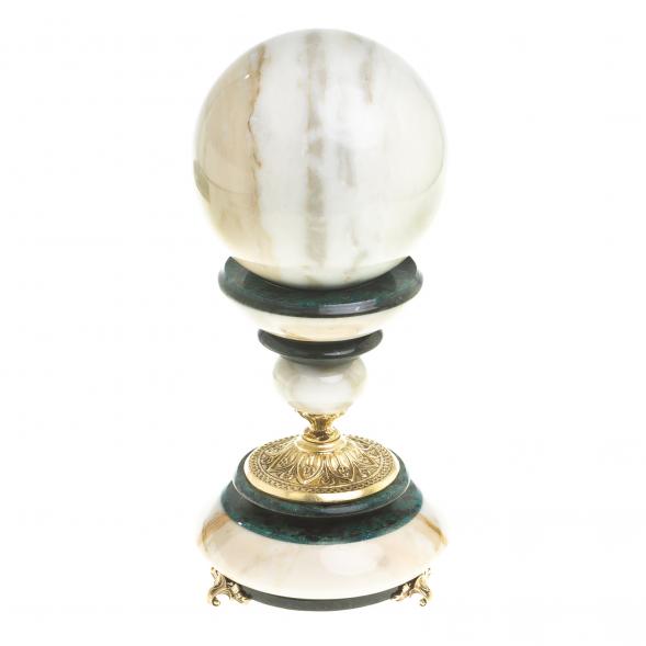 Сувенир шар антистресс &amp;quot;Слон&amp;quot; мрамор, змеевик, бронза 123891