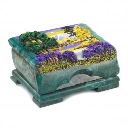 Шкатулка с расписной крышкой &amp;quot;Осенний пейзаж&amp;quot; 17х11х8 см