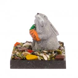 Сувенир &amp;quot;Кролик с морковкой&amp;quot; змеевик