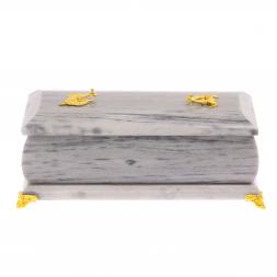 Шкатулка &amp;quot;Дуэт&amp;quot; из серого мрамора 19х9,5х8 см