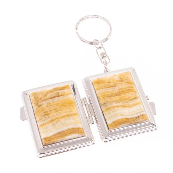 Складное зеркало брелок из оникса прямоугольное 126582