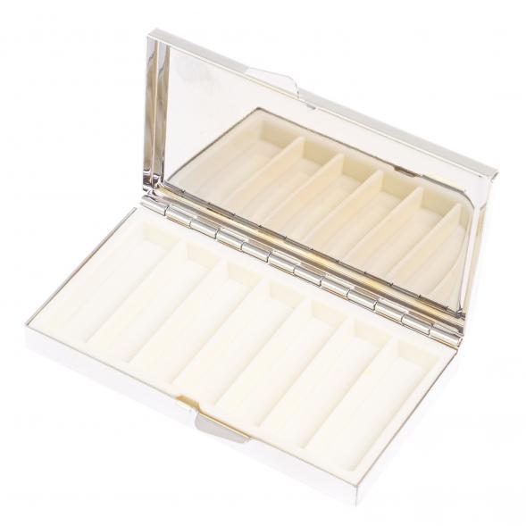 Таблетница на 7 отделений камень малахит с хризоколлой серебристая 126729