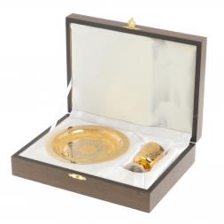 Водочный набор &amp;quot;На посошок&amp;quot; рюмка с тарелкой 40 мл Златоуст