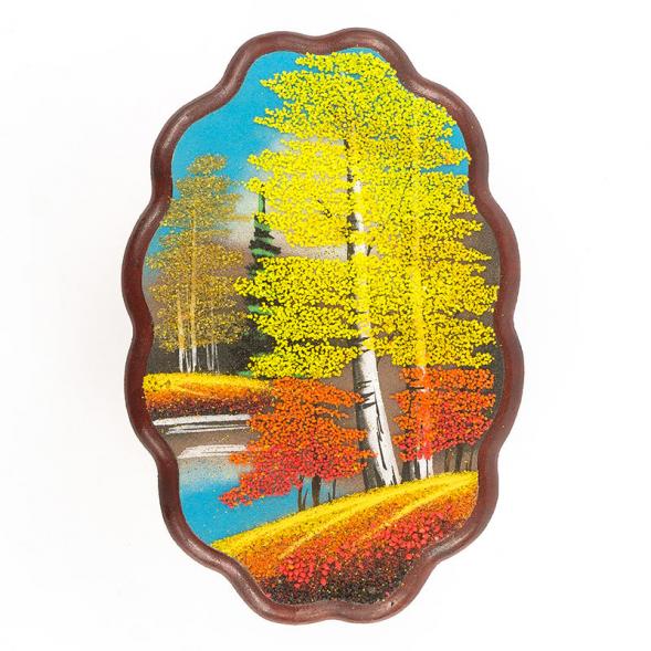 Панно овальное &amp;quot;Осень&amp;quot; 25х16 см каменная крошка 119527