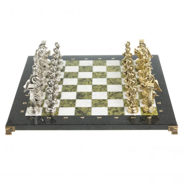 Шахматы &amp;quot;Восточные&amp;quot; доска 40х40 см мрамор змеевик фигуры металл 122621