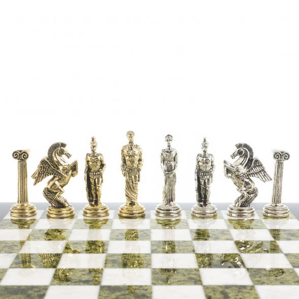 Шахматы &amp;quot;Восточные&amp;quot; доска 40х40 см мрамор змеевик фигуры металл 122621