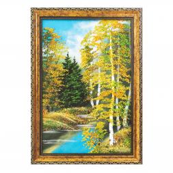 Картина &amp;quot;Осенний пейзаж&amp;quot; багет 24х34 см, каменная крошка