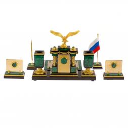 Письменный набор из малахита &amp;quot;Орел&amp;quot; Златоуст