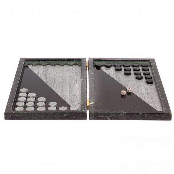 Нарды &amp;quot;Классические&amp;quot; из камня змеевик и мрамор 126117