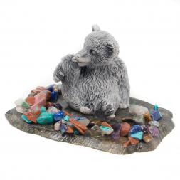 Сувенир &amp;quot;Медвежонок лижет лапу&amp;quot; из мрамолита