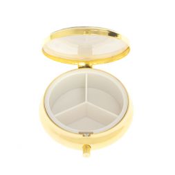 Таблетница на 3 отсека желтый апатит цвет золото