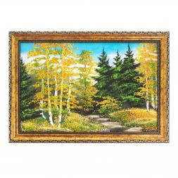 Картина &amp;quot;Осенний пейзаж&amp;quot; багет 24х34 см, каменная крошка