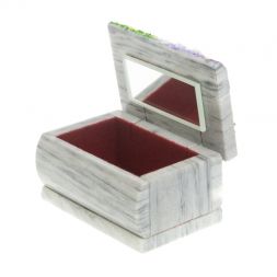 Шкатулка с рисунком &amp;quot;Лето&amp;quot; серый мрамор 10х6,5х6 см