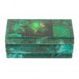 Шкатулка Хозяйка медной горы змеевик 14х7,5х6 см