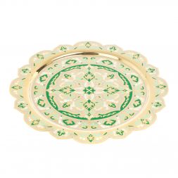 Чайный набор "Кубачинские узоры" с зеленой эмалью Златоуст