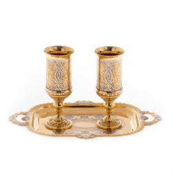 Набор для водки &amp;quot;На двоих&amp;quot; 2 рюмки на подносе Златоуст