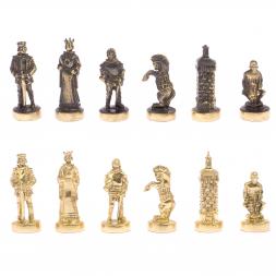 Шахматы бронзовые &amp;quot;Европейские&amp;quot; доска 32х32 см лемезит мрамор