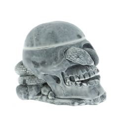 Пепельница / шкатулка &amp;quot;Череп со змеей&amp;quot; из мраморной крошки