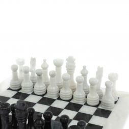 Каменные шахматы &amp;quot;Узоры&amp;quot; из мрамора доска 25х25 см