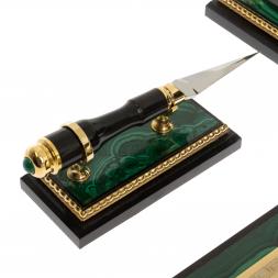 Письменный набор &amp;quot;Держава&amp;quot; из малахита Златоуст