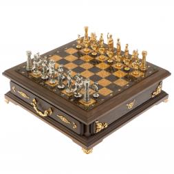 Шахматный ларец &amp;quot;Римские&amp;quot; карельская береза, бук