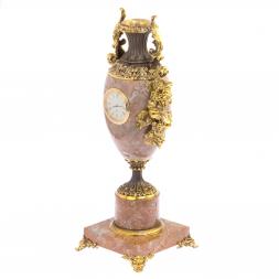 Ваза с часами "Виноград" камень креноид бронза